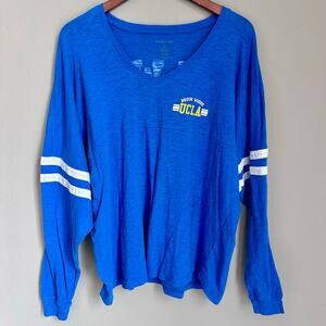 Boxercraft UCLA Bruin Woods Pom Pom Spirit Jersey Blue Long Sleeve V Neck XL